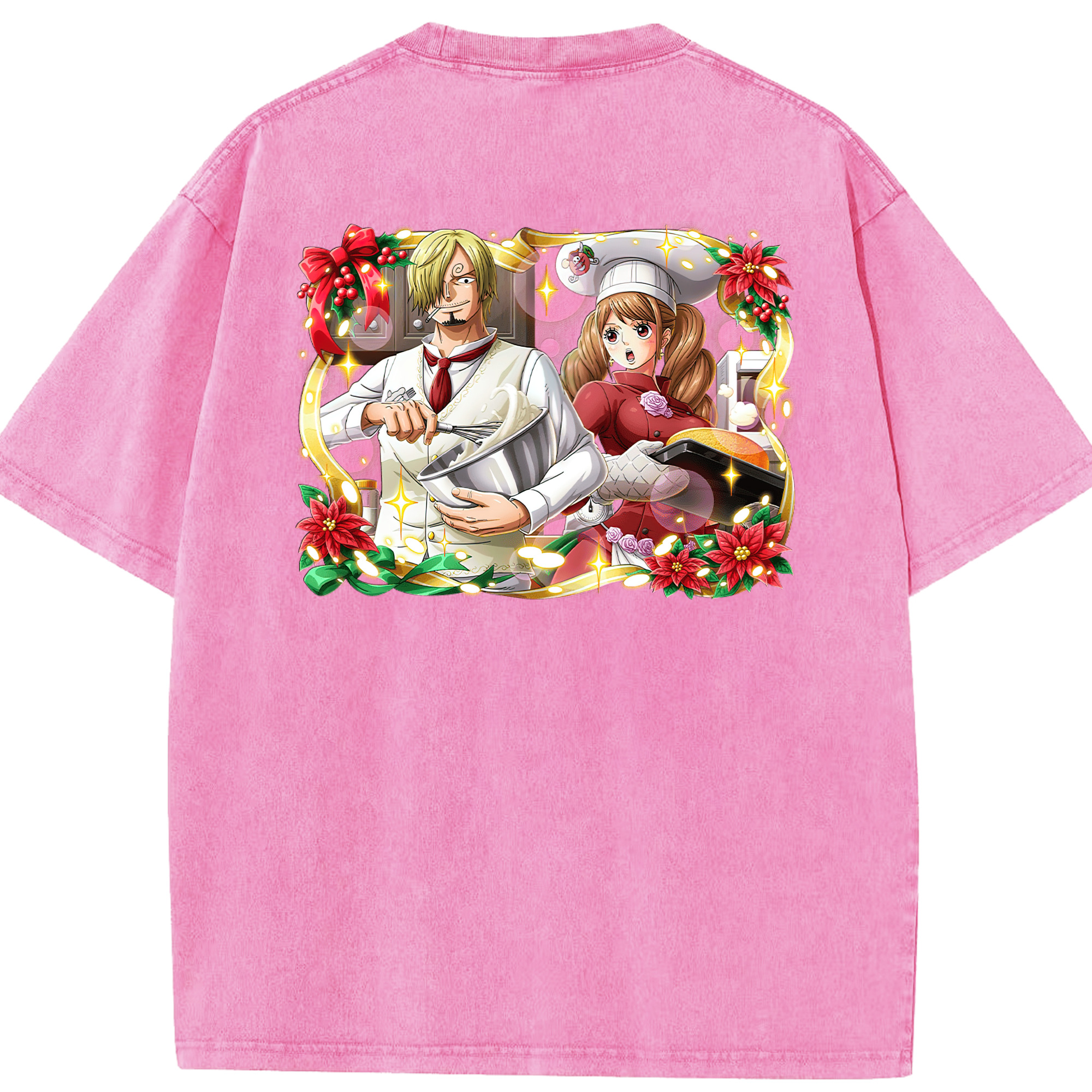 ワンピース サンジ ONE PIECE Sanji 綿100% ヴィンテージ風 半袖Tシャツ（背面プリント）